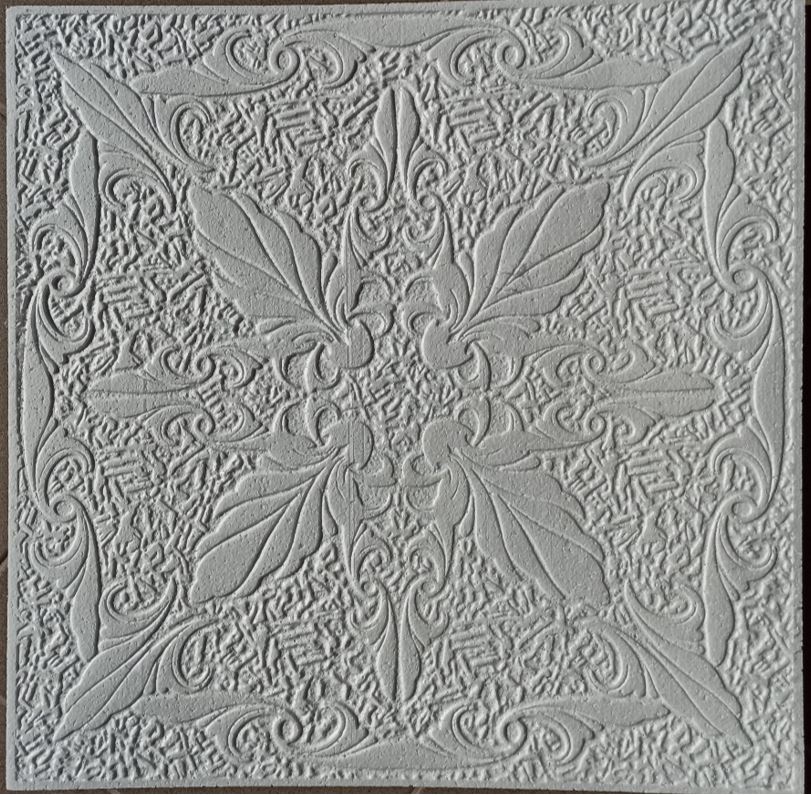 Dekor-13 mennyezeti burkolólap,~50 cm x ~50 cm , ~8 mm vastag